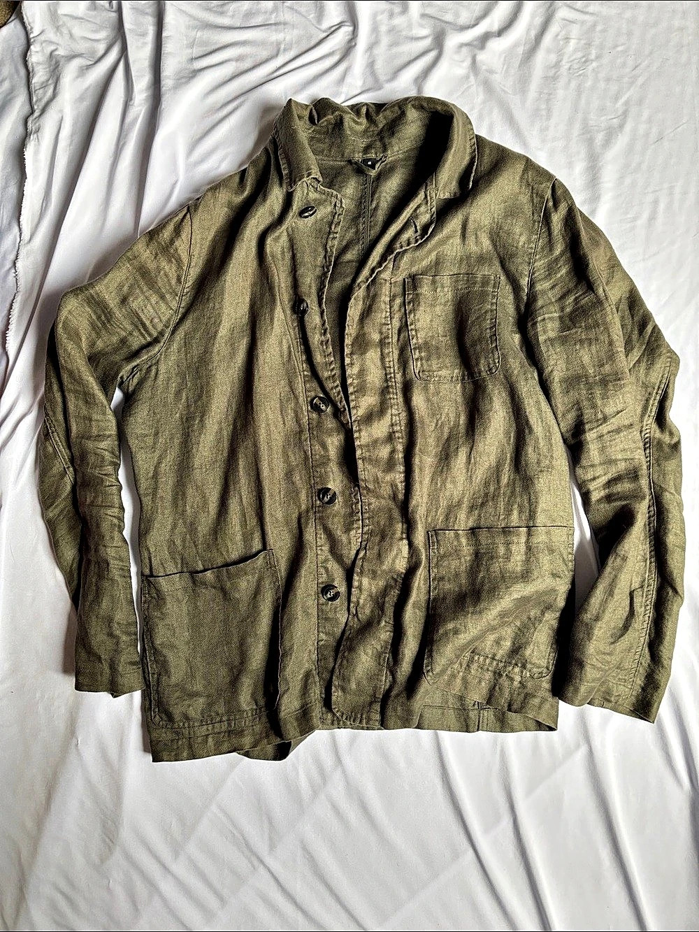 RW&CO. Men's Green Linen Light Weight Utility Jacket